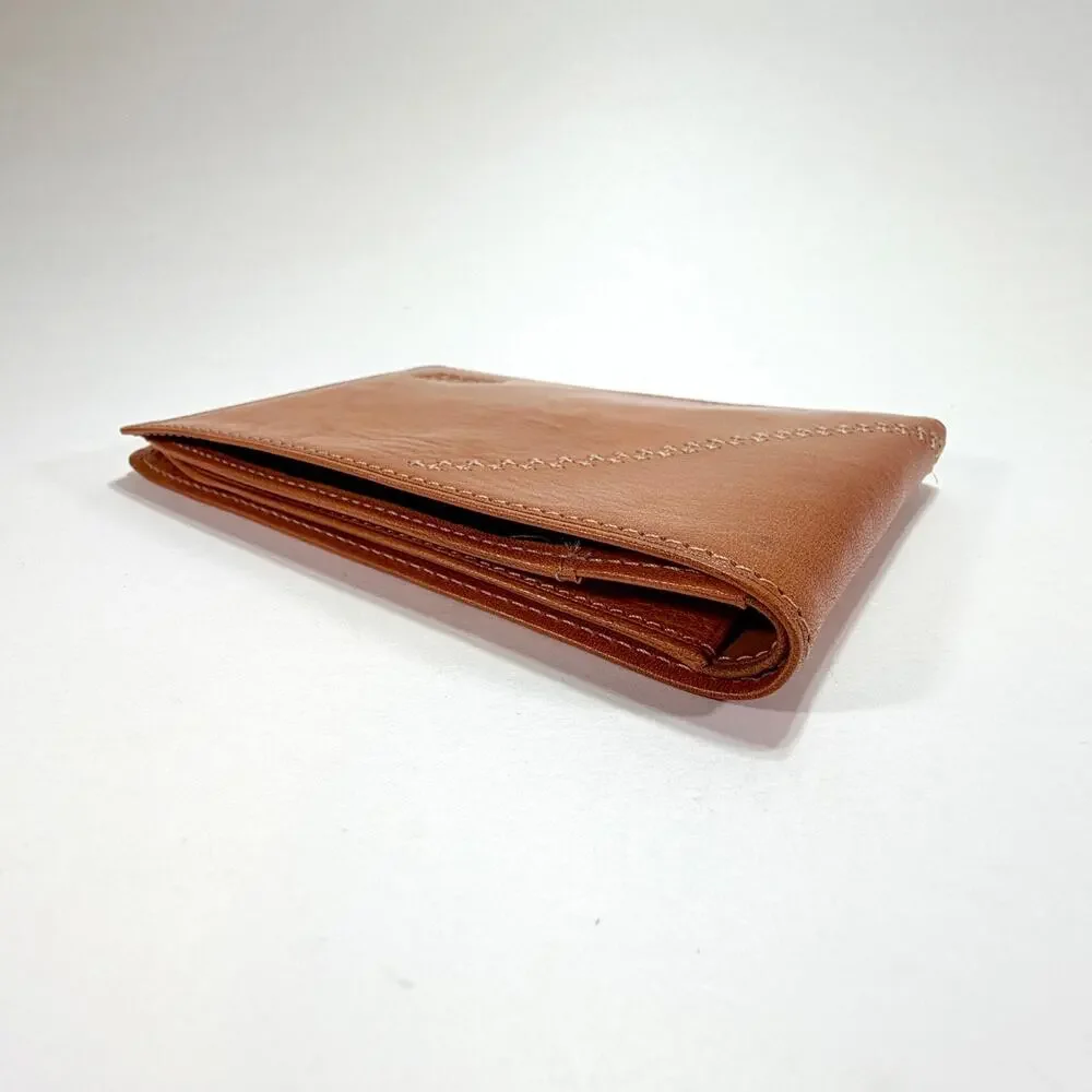 Gianni Versace Vintage 1990's Lt Brown/Cognac Leather Wallet Boxed Authentic NOS